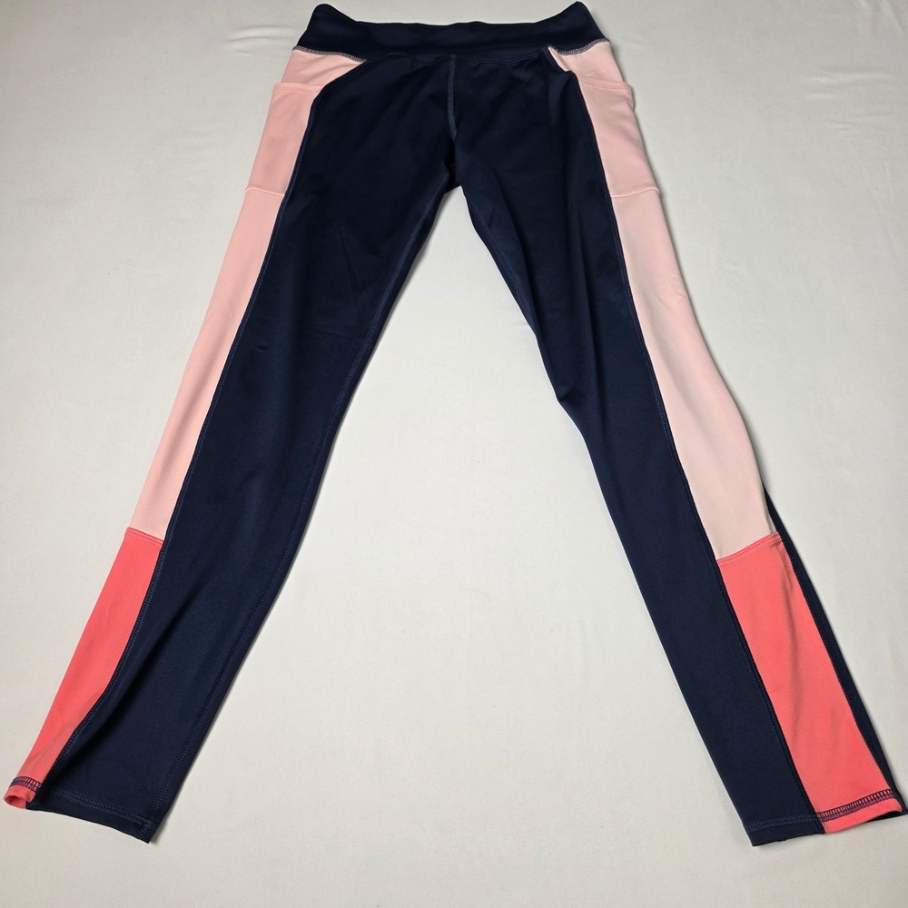 Athletic Works Leggings Girls XXLβ 18 Navy Pink Colorblock with Side Pockets